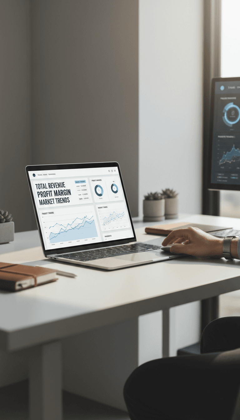 Professional reviewing digital service details on a laptop